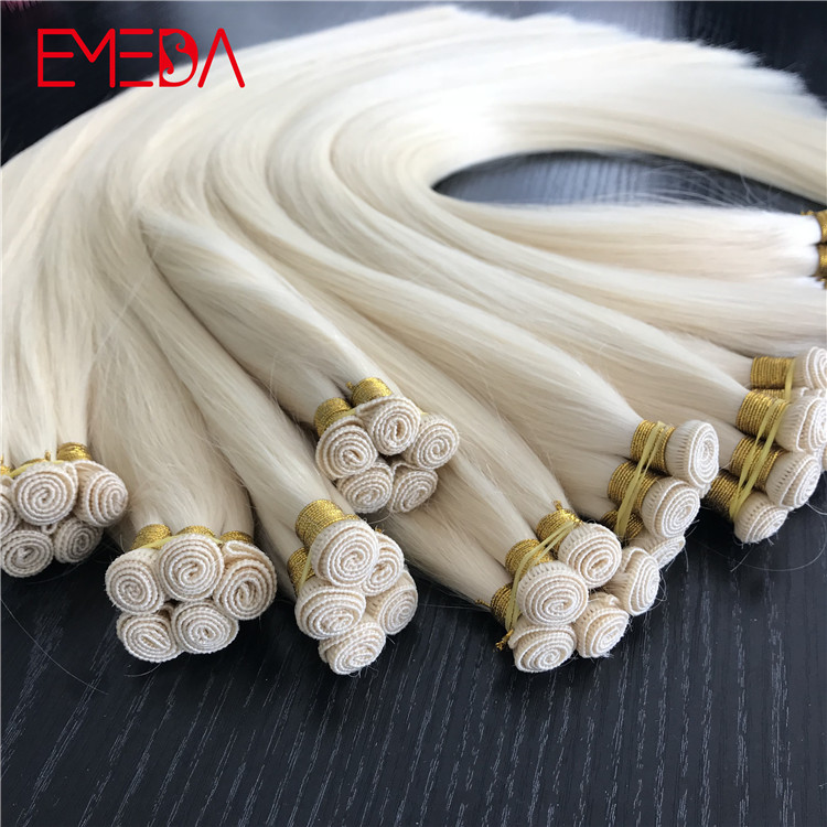 Intact cuticle one donor hand tied hair extensions manufacturers seamless hair YJ284